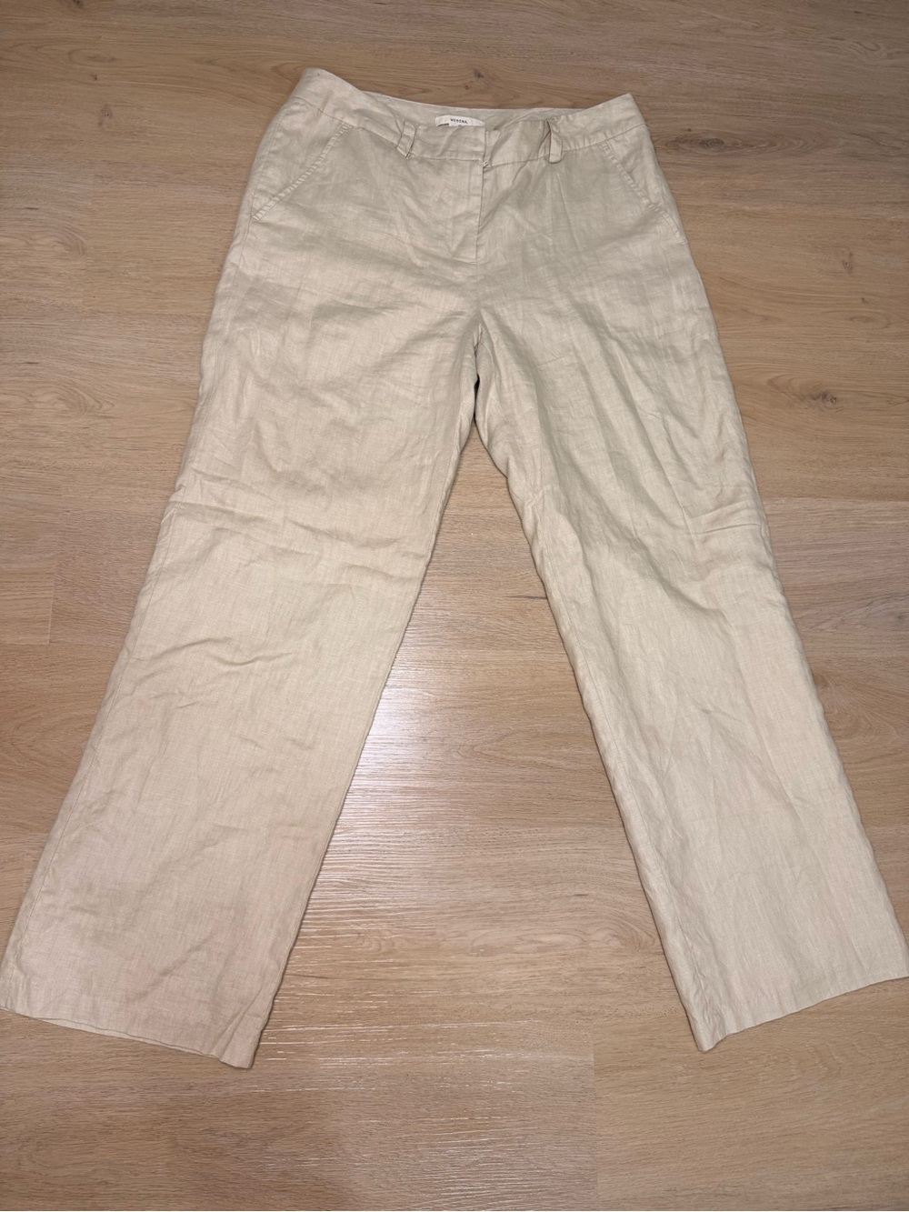 Y2K Merona Light Beige Linen Straight-Leg Pants